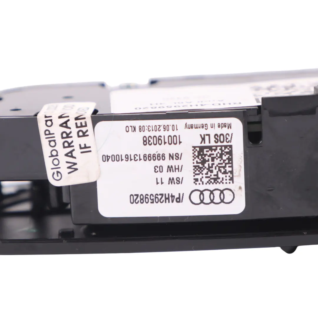 Audi A8 4H Front Seat Adjustment Switch Right O/S Control Panel - SKU RHD-4H2959820 - Part number 4H2959820