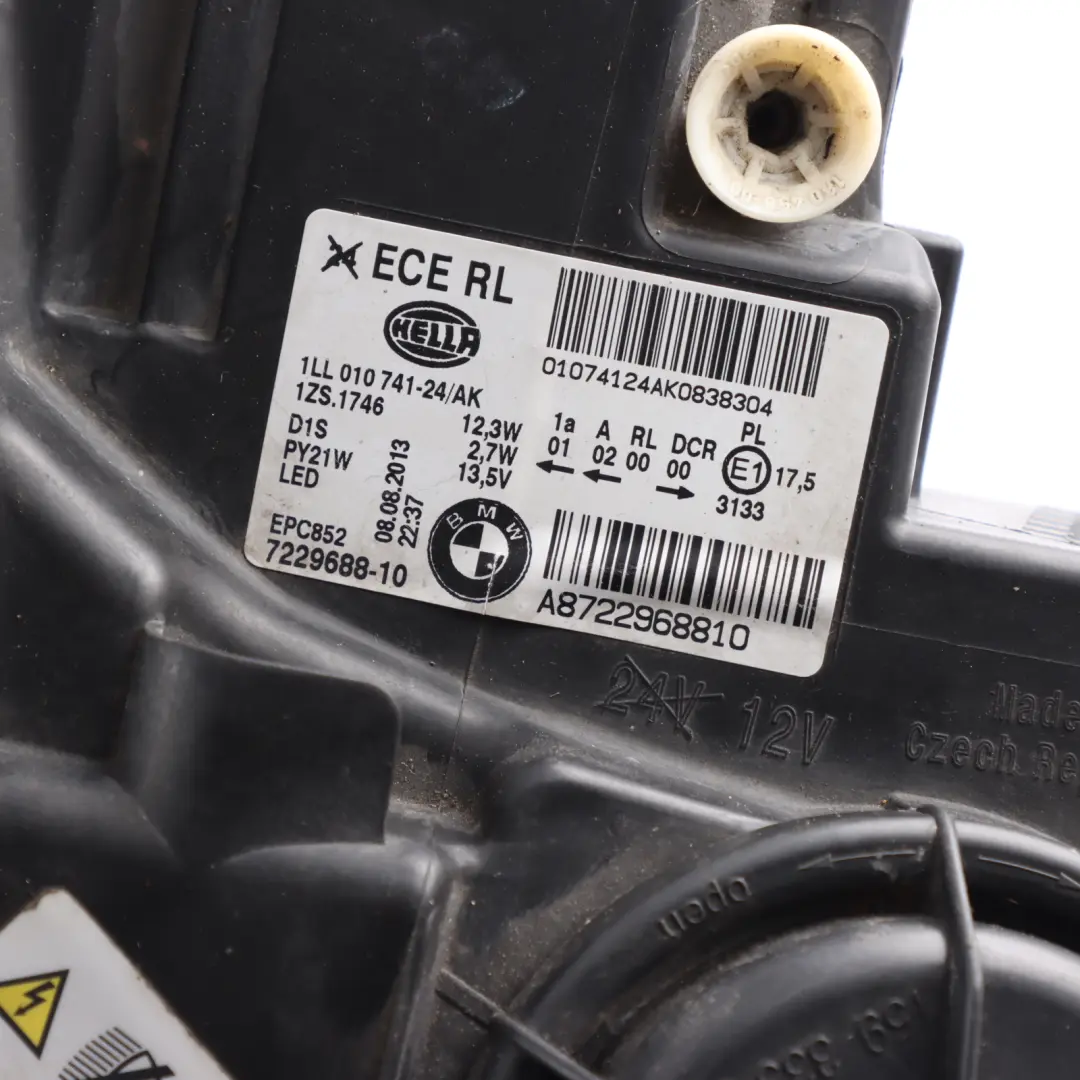 Headlight BMW F21 Front Light Right O/S Xenon Headlamp to with Part number 7229688 Headlight BMW F21 Front Light Right O/S Xenon Headlamp - SKU RHD-7229688 - Part number 7229688