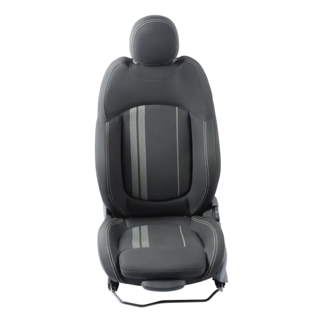 Front Left N/S Cloth Double Stripe Carbon Black to Mini F55 Sport Seat with Part number 7344591 Mini F55 Sport Seat Front Left N/S Cloth Double Stripe Carbon Black - SKU RHD-7344591-1 - Part number 7344591