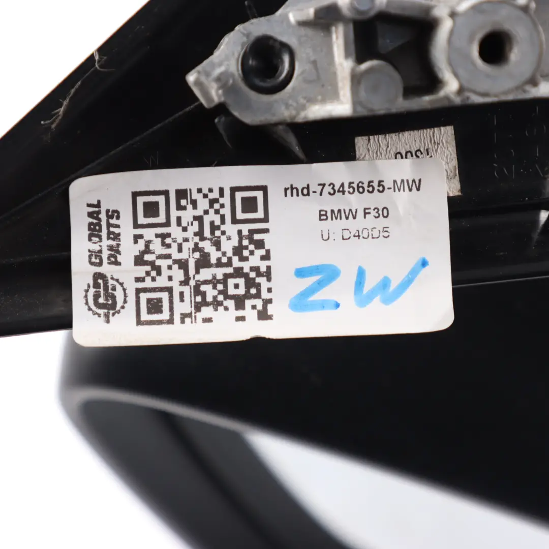  Wing Mirror BMW F30 F31 Heated Door Left N/S 6 Pins Mineral White Metallic - A96 - SKU rhd-7345655-MW - Part number 7345655