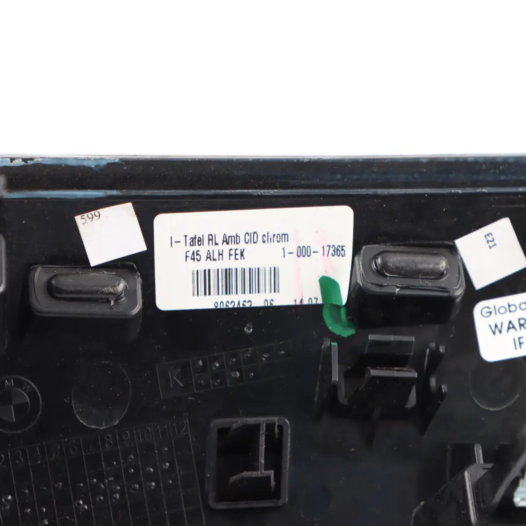 Dashboard Trim BMW F45 F46 Left N/S Panel Alu Hexagon Perglanz Chrom to with Part number 8062447 Dashboard Trim BMW F45 F46 Left N/S Panel Alu Hexagon Perglanz Chrom - SKU RHD-8062447 - Part number 8062447