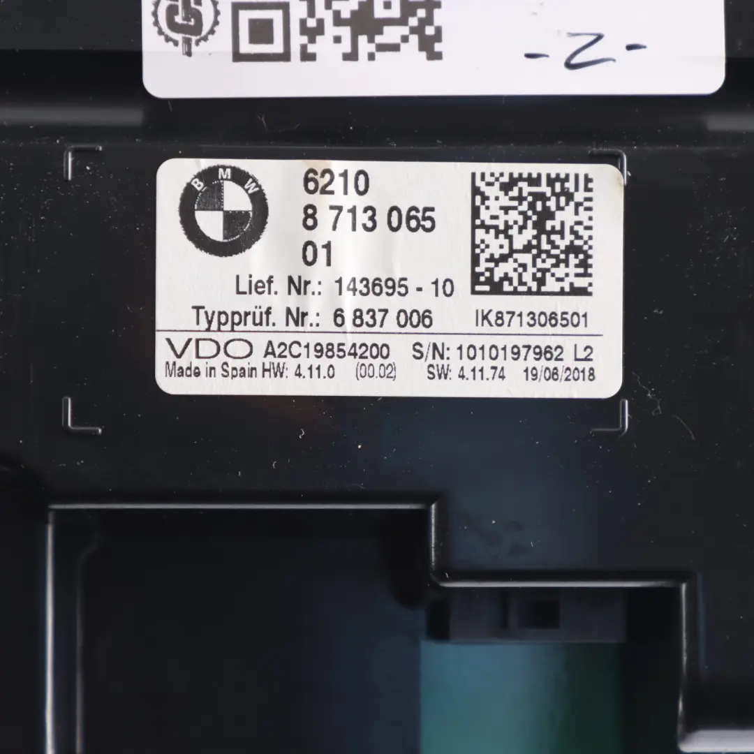  Instrument Cluster BMW F20 F21 LCI Petrol Speedo Clocks MPH MANUAL - SKU RHD-8713065-1 - Part number 8713065