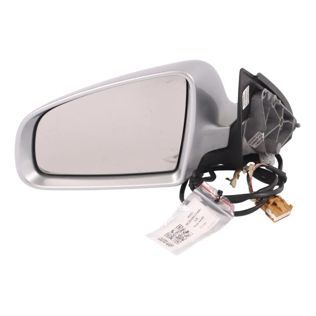 Audi A4 B7 Door Wing Mirror Left N/S Outside Light Silver Metallic - LY7W - SKU RHD-8E2858531AA-LS - Part number 8E2858531AA