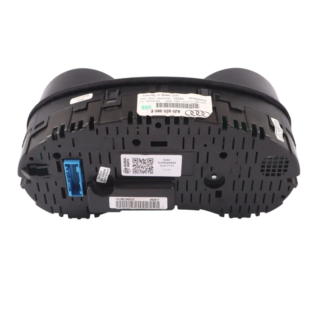 Audi TT TTS 8J 2.0 TFSI Instrument Cluster Speedometer Clocks Manual - SKU RHD-8J0920980E - Part number 8J0920980E