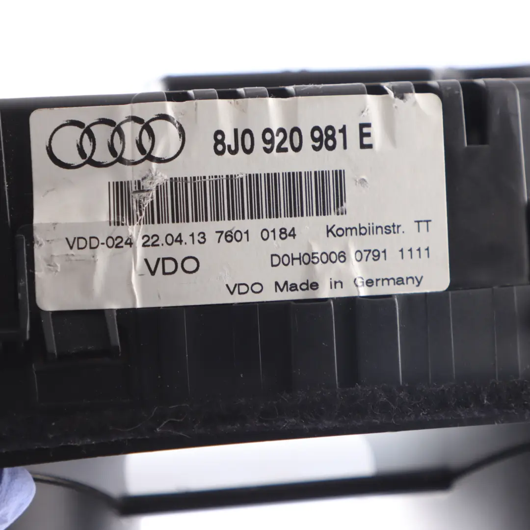 Audi TT 8J Diesel Instrument Cluster Speedo Meter Clocks Manual - SKU RHD-8J0920981E - Part number 8J0920981E