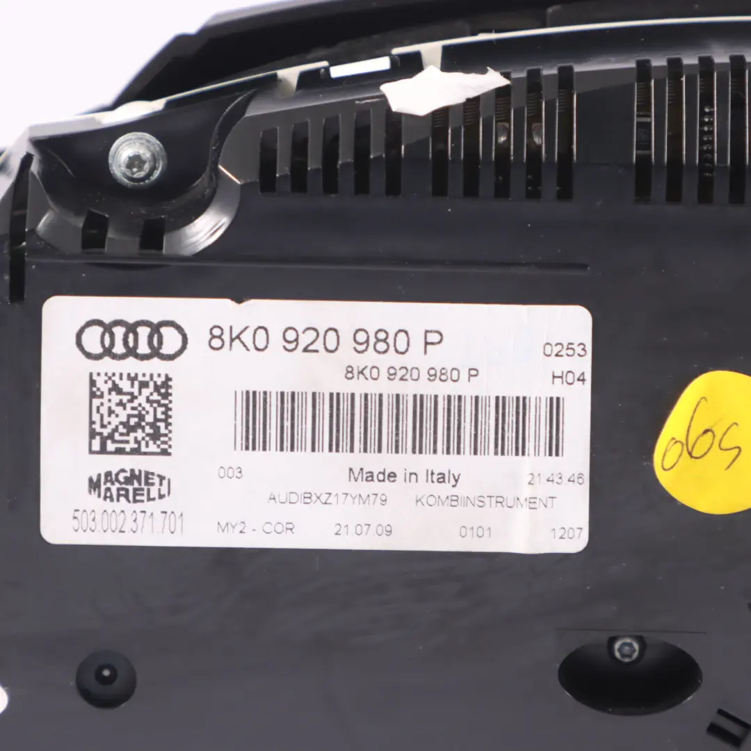 Instrument Cluster Speedometer Clocks Manual Petrol to Audi S4 B8 with Part number 8K0920980P Audi S4 B8 Instrument Cluster Speedometer Clocks Manual Petrol - SKU RHD-8K0920980P - Part number 8K0920980P