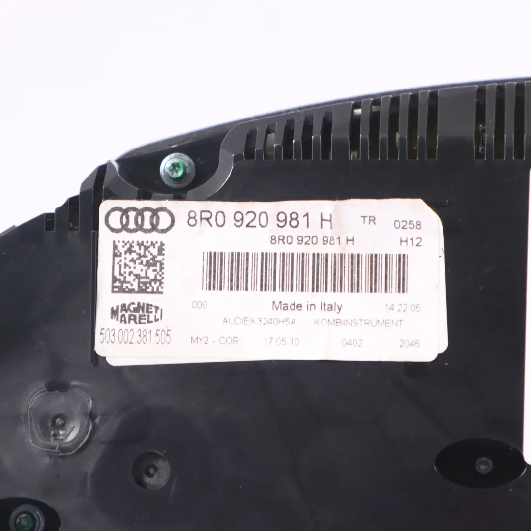 Instrument Cluster Speedometer Clocks Automatic Diesel to Audi Q5 8R with Part number 8R0920981H Audi Q5 8R Instrument Cluster Speedometer Clocks Automatic Diesel - SKU RHD-8R0920981H - Part number 8R0920981H