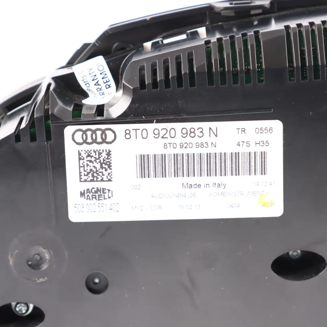 Instrument Cluster Speedometer Clocks to Audi S5 8T with Part number 8T0920983N Audi S5 8T Instrument Cluster Speedometer Clocks - SKU RHD-8T0920983N - Part number 8T0920983N