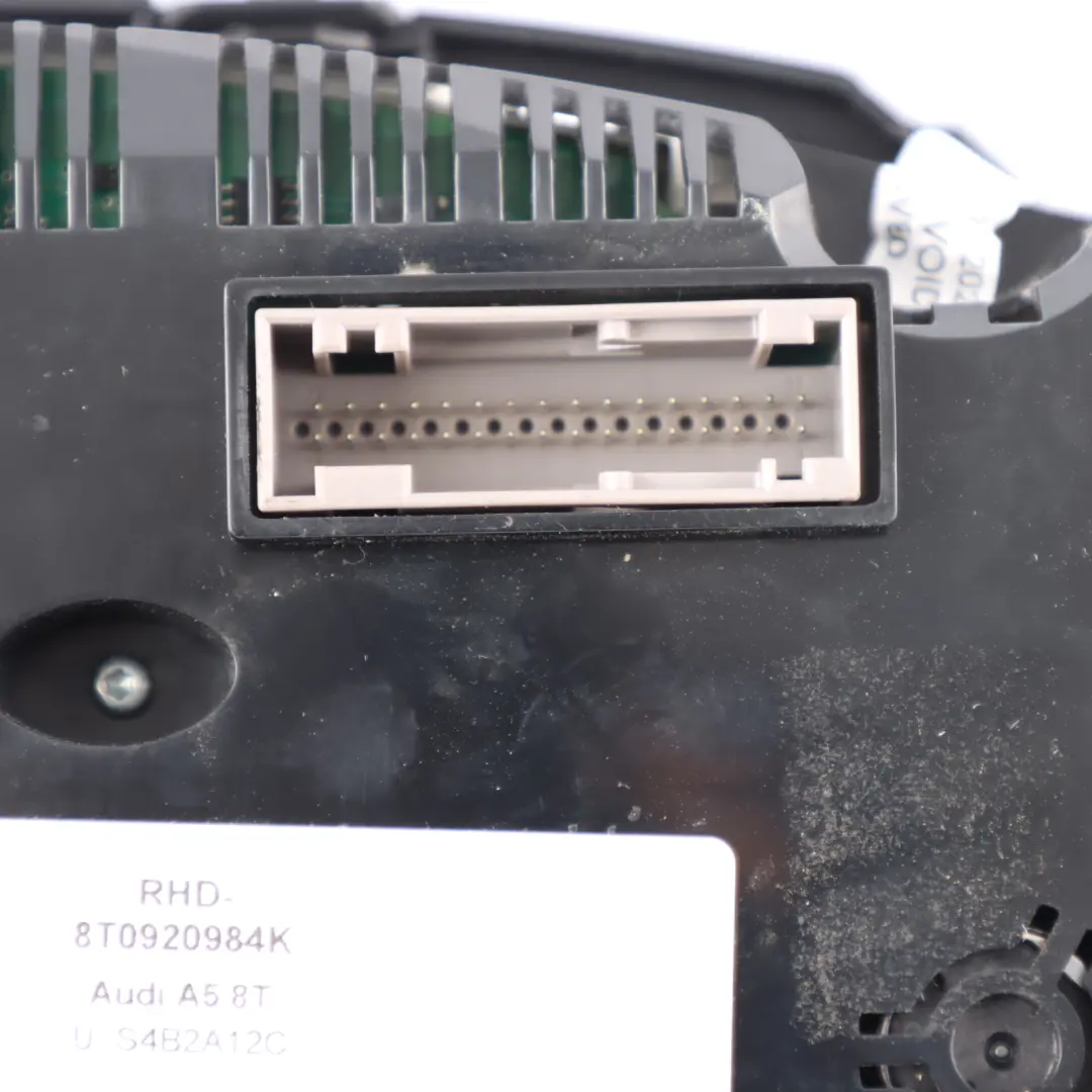 Instrument Cluster Clock Speedo Meter Automatic to Audi A5 8T Diesel with Part number 8T0920984K Audi A5 8T Diesel Instrument Cluster Clock Speedo Meter Automatic - SKU RHD-8T0920984K - Part number 8T0920984K