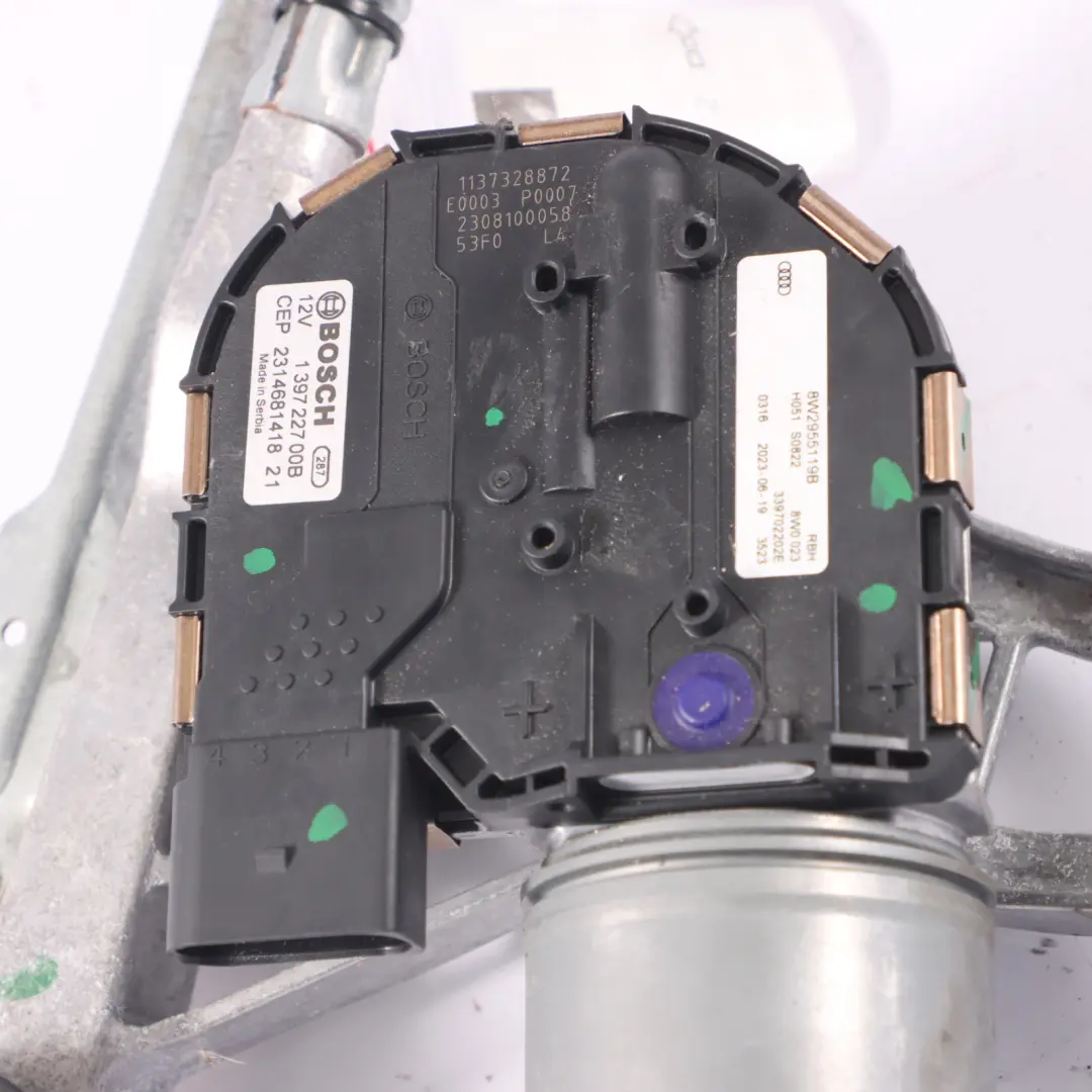 Windscreen Front Wiper Linkage Mechanism Motor to Audi A4 B9 8W with Part number 8W2955023C Audi A4 B9 8W Windscreen Front Wiper Linkage Mechanism Motor - SKU RHD-8W2955023C - Part number 8W2955023C