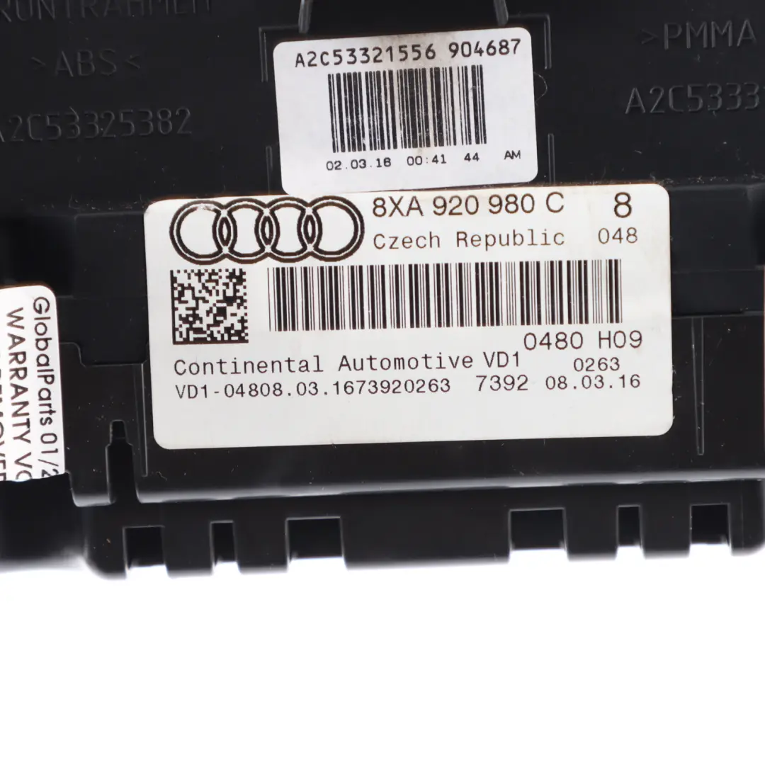 Instrument Cluster Speedometer Clocks Automatic Petrol to Audi A4 B8 with Part number 8XA920980C Audi A4 B8 Instrument Cluster Speedometer Clocks Automatic Petrol - SKU RHD-8XA920980C - Part number 8XA920980C