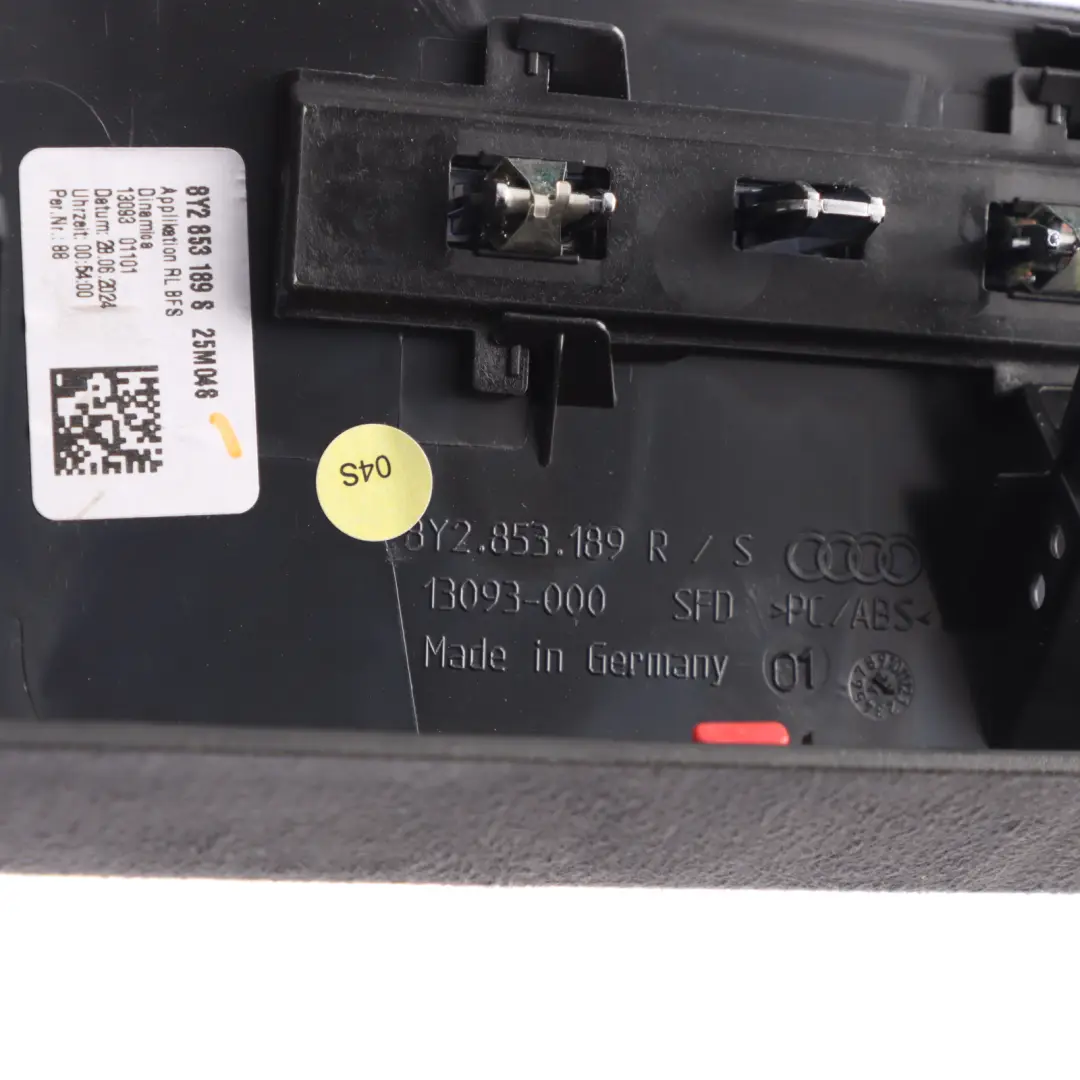 Audi S3 8Y Dashboard Trim Cover Panel Alcantara - SKU RHD-8Y2853189S - Part number 8Y2853189S