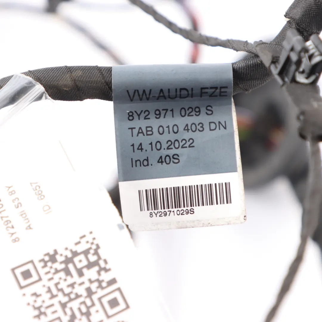 8Y Front Door Wiring Loom Harness Cable Driver's Side to Audi A3 with Part number 8Y2971029S Audi A3 8Y Front Door Wiring Loom Harness Cable Driver's Side - SKU RHD-8Y2971029S - Part number 8Y2971029S