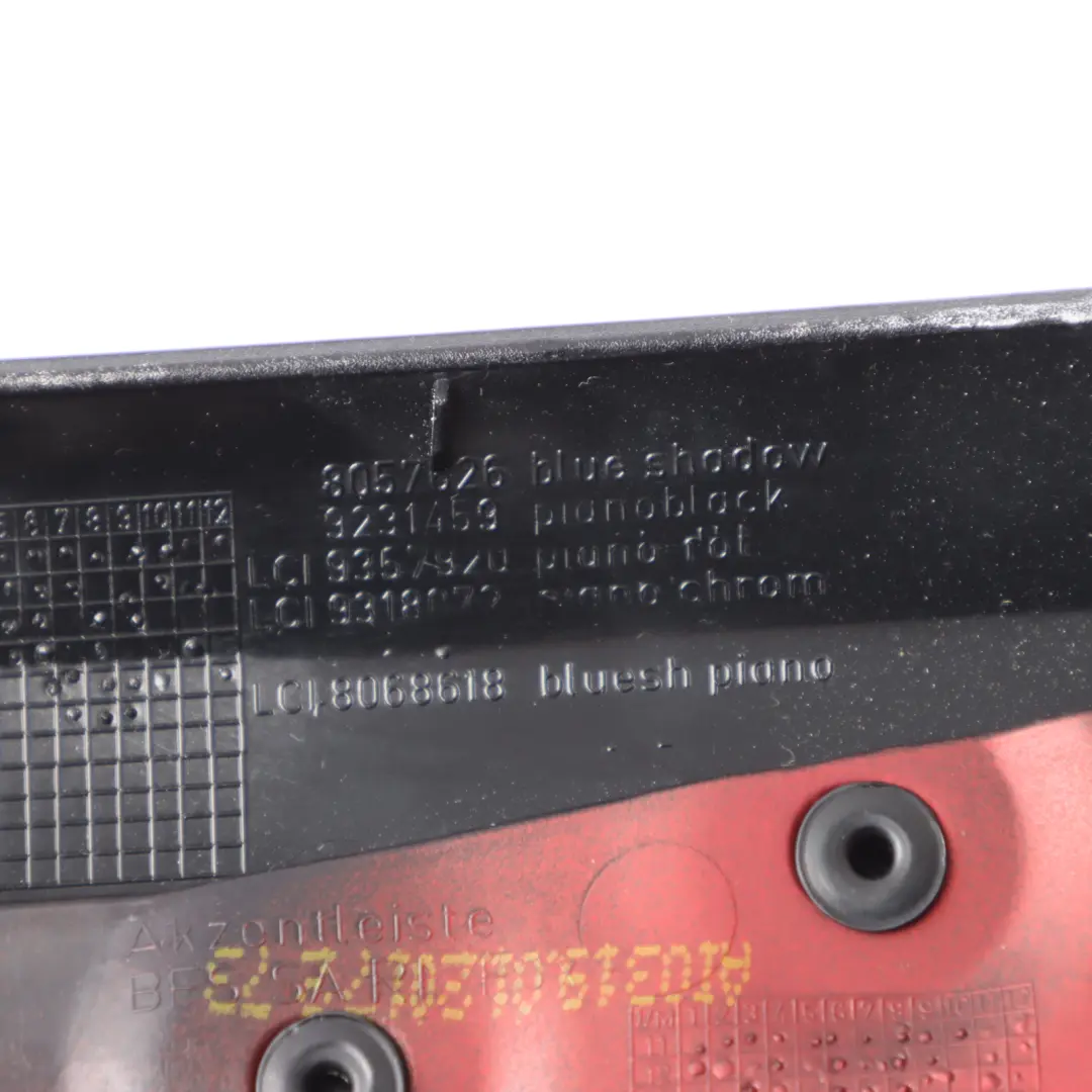 Trim Panel Dashboard Cover Black Gleaming Coral Red Matt to BMW F30 F31 F32 LCI with Part number 9357920 BMW F30 F31 F32 LCI Trim Panel Dashboard Cover Black Gleaming Coral Red Matt - SKU RHD-9357920 - Part number 9357920