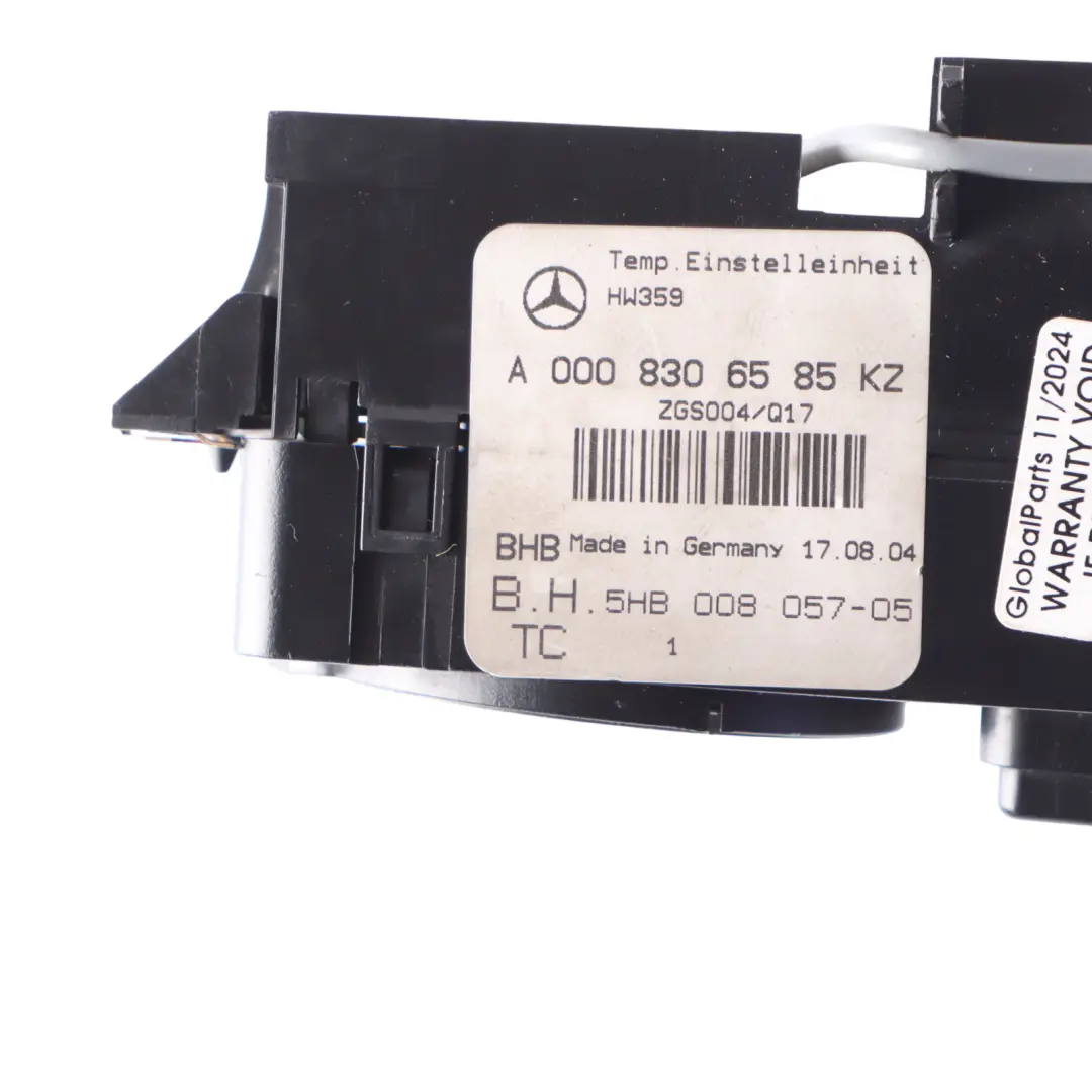 Mercedes W901 W903 Air Conditioning Panel Heater A/C Control - SKU RHD-A0008306585-1 - Part number A0008306585