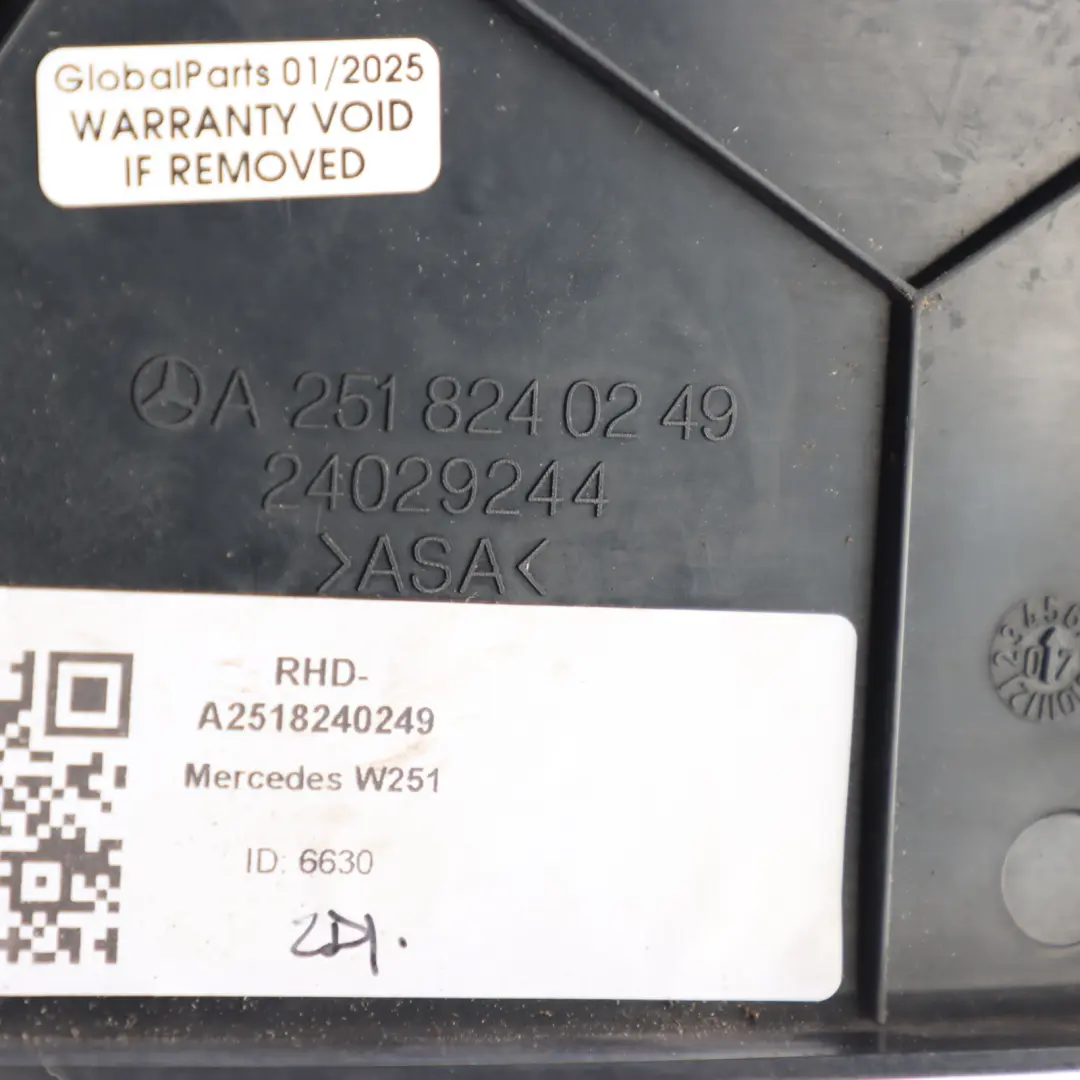 Mercedes W221 Front Left N/S WiperArm Cap Trim Cover - SKU RHD-A2518240249 - Part number A2518240249