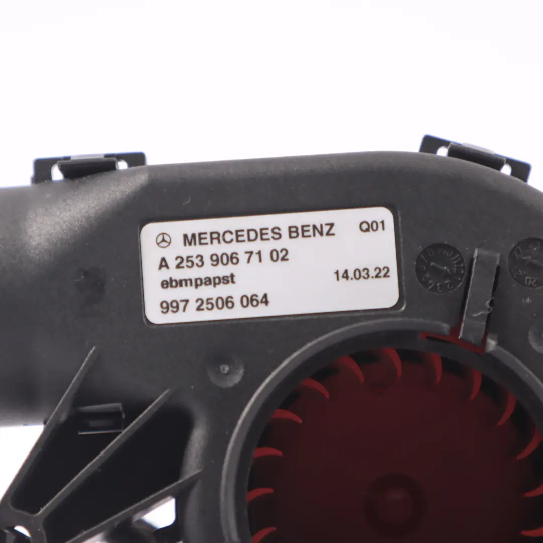 Heater Blower Motor Fan Assembly to Mercedes X253 with Part number A2539067102 Mercedes X253 Heater Blower Motor Fan Assembly - SKU RHD-A2539067102 - Part number A2539067102