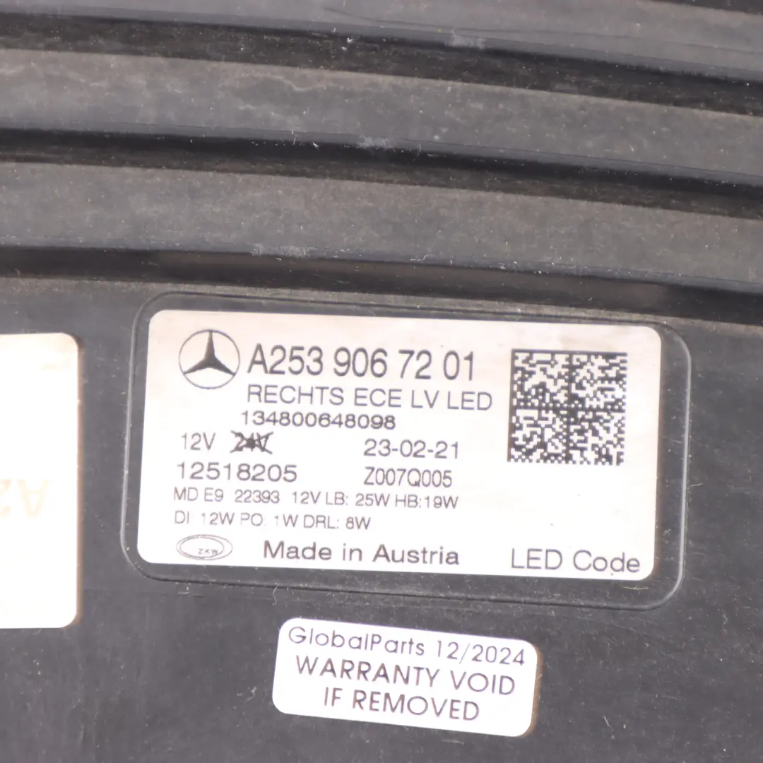 Headlamp Headlight Lamp Light Front Right O/S to Mercedes GLC C253 with Part number A2539067201 Mercedes GLC C253 Headlamp Headlight Lamp Light Front Right O/S - SKU RHD-A2539067201 - Part number A2539067201