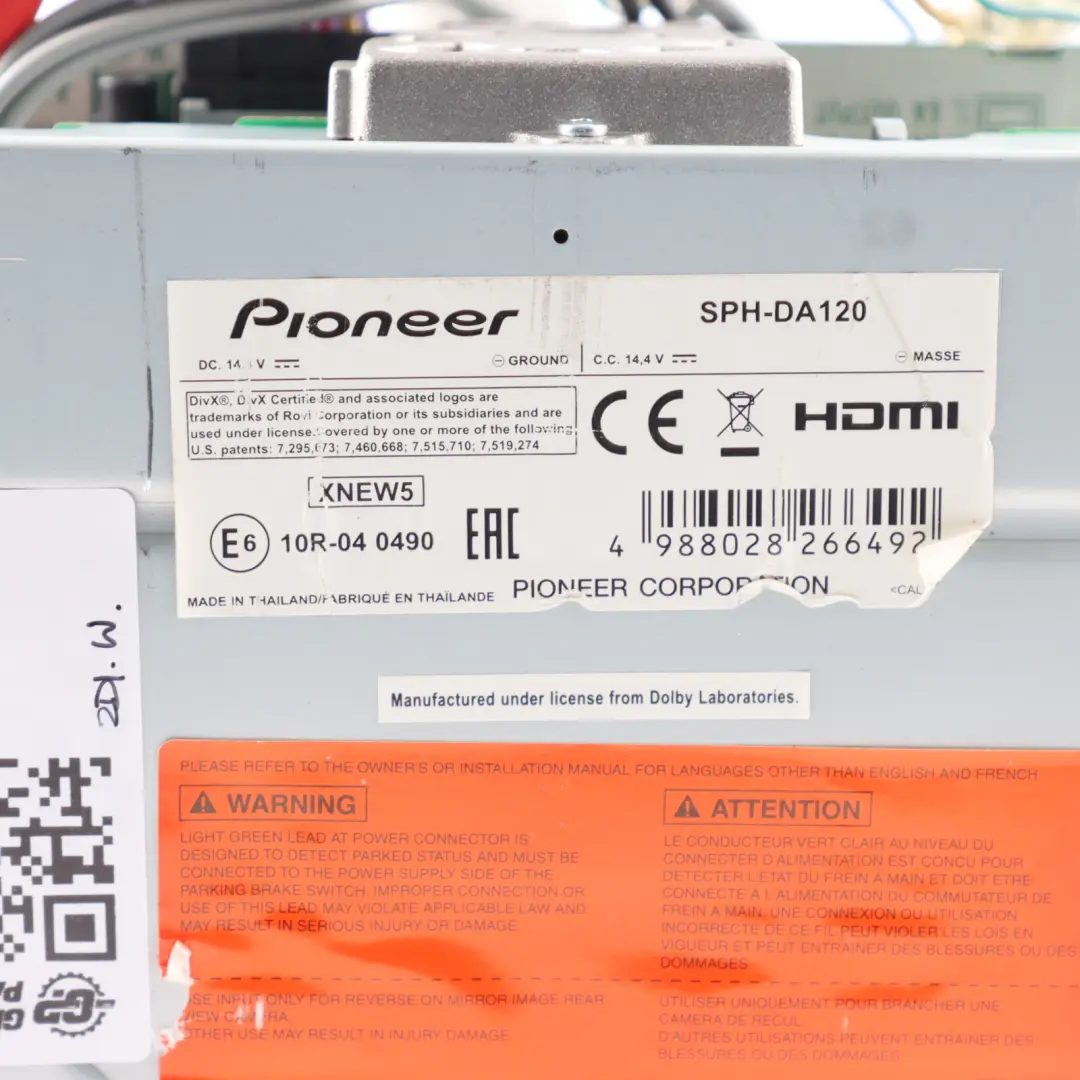 Pioneer Unità principale Apple Carplay Android Auto multimediale per con numero di parte SPH-DA120 Pioneer Unità principale Apple Carplay Android Auto multimediale - SKU SPH-DA120 - Numero di parte SPH-DA120