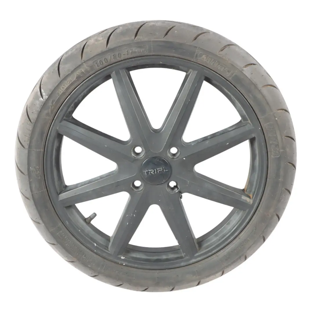 Trefor Tripl Cargo Scooter Front Wheel 4x102 ET33 17x2.5J 100/80 R17 Mitas to with Part number TRIPL-4X102 Trefor Tripl Cargo Scooter Front Wheel 4x102 ET33 17x2.5J 100/80 R17 Mitas - SKU TRIPL-4X102 - Part number TRIPL-4X102