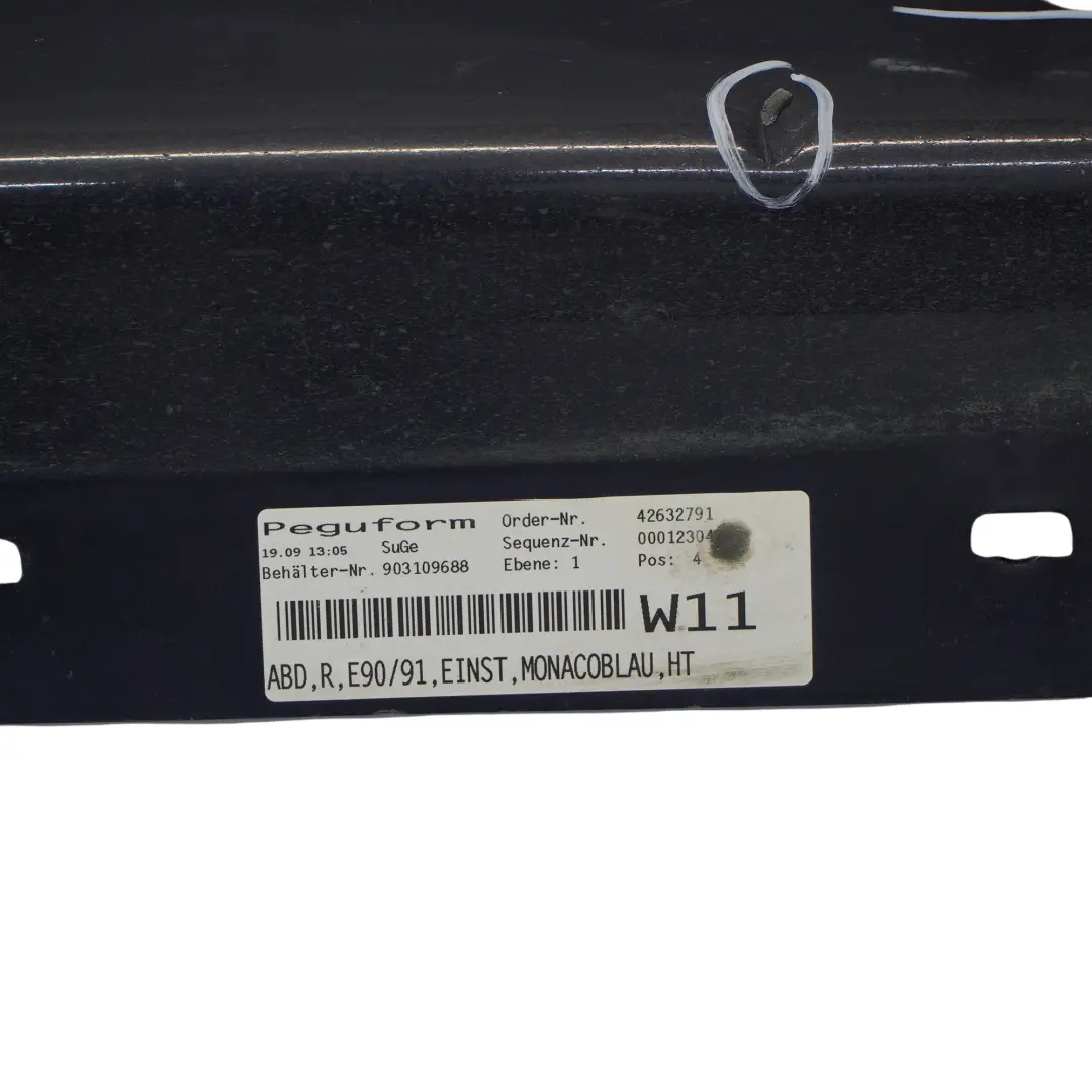 BMW E90 E91 Sill Strip Faldón Lateral Derecho Monacoblau Monaco Blau Azul - A35 - SKU 0032950-MB2 - Número de pieza 0032950