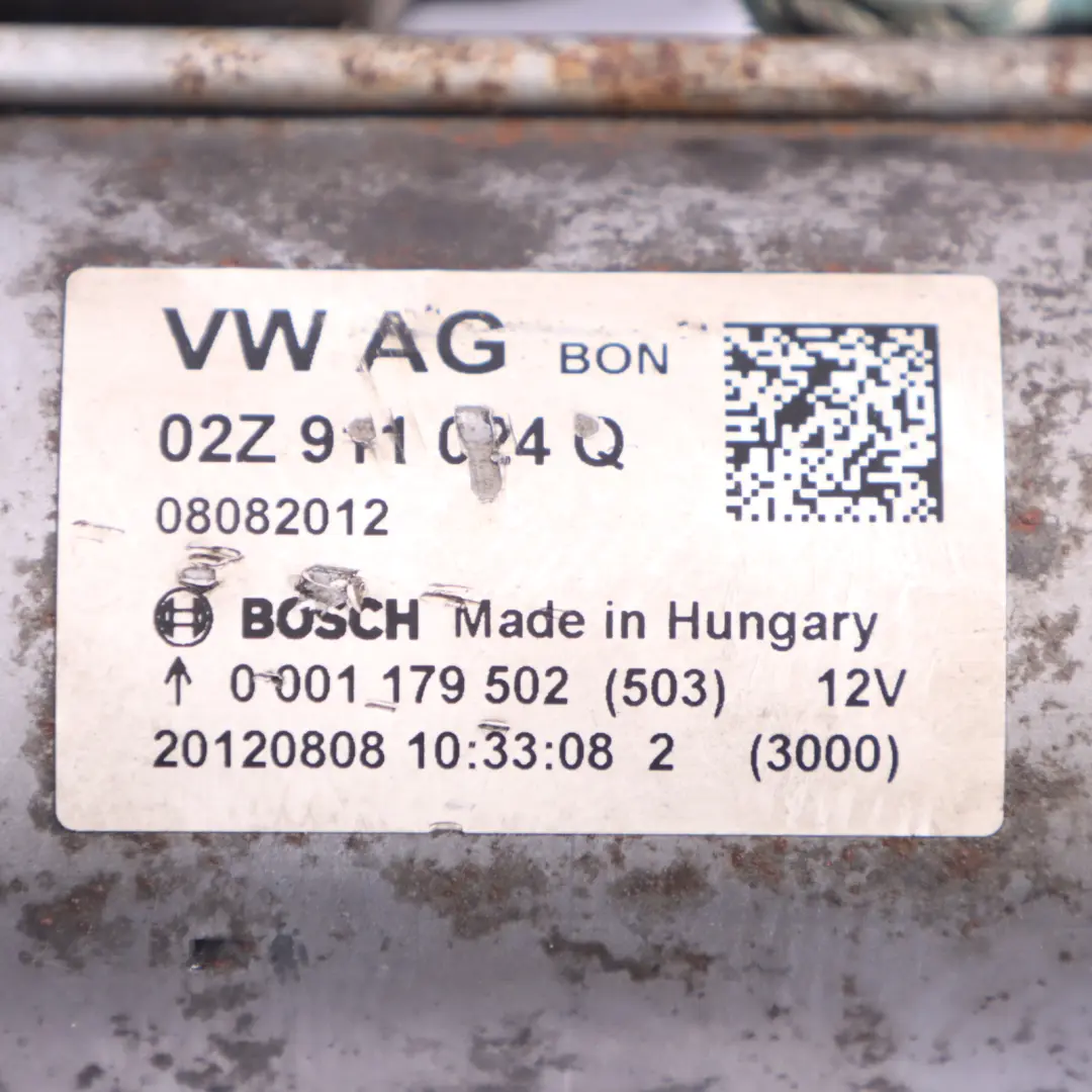 Motor De Arranque Audi A3 8V 2.0 TDI Quattro Motor Diésel Bosch - SKU 02Z911024Q - Número de pieza 02Z911024Q