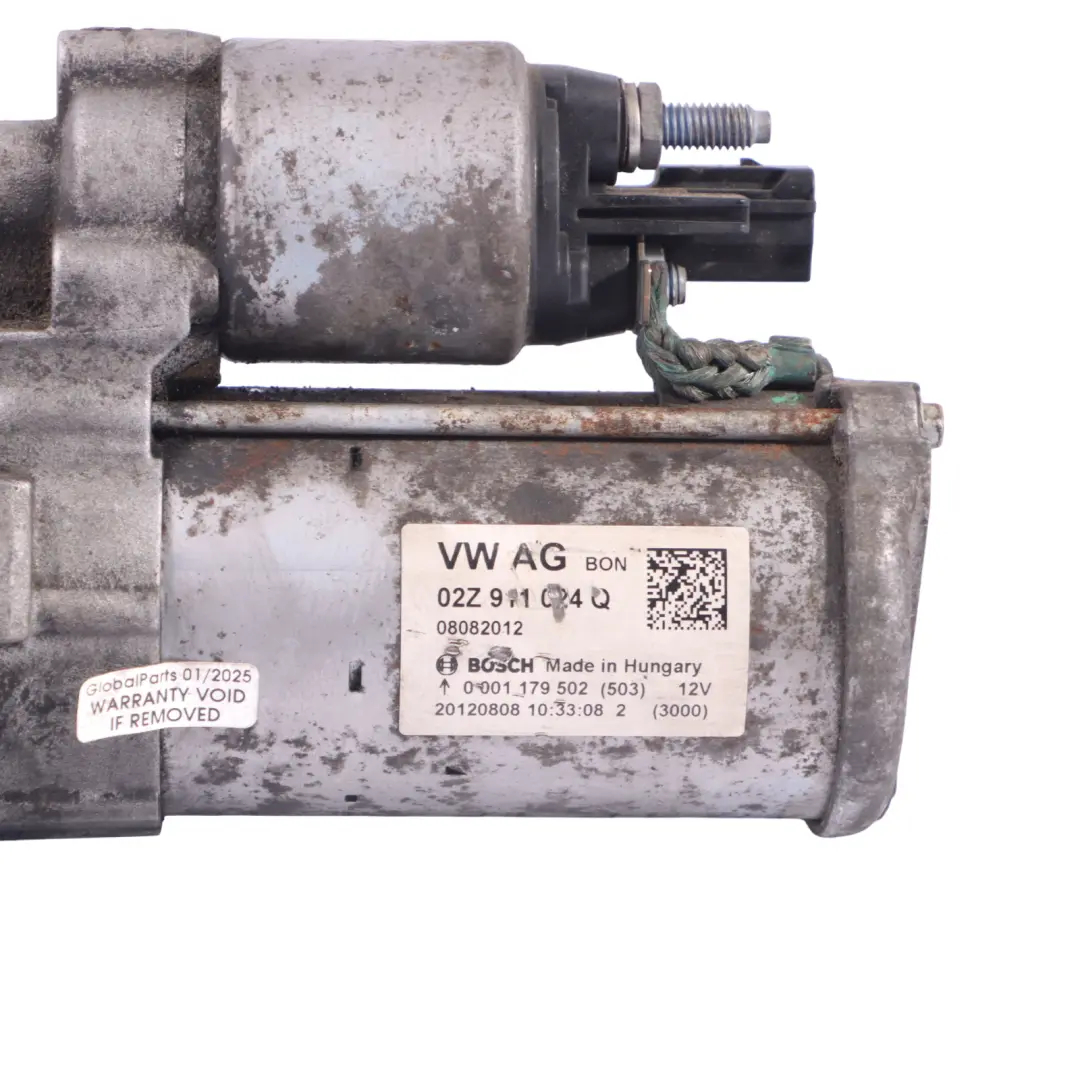 Audi A3 8V 2.0 TDI Quattro Starter Motor Engine Diesel Bosch - SKU 02Z911024Q - Part number 02Z911024Q