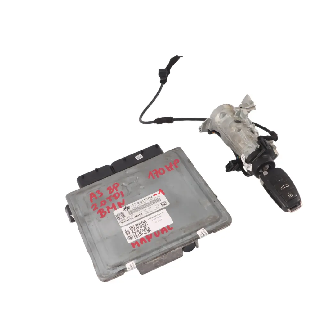 170HP BMN Engine ECU Kit Key + Ignition Manual Audi A3 8P 2.0 TDI - SKU 03G906018DN-1 - Part number 03G906018DN