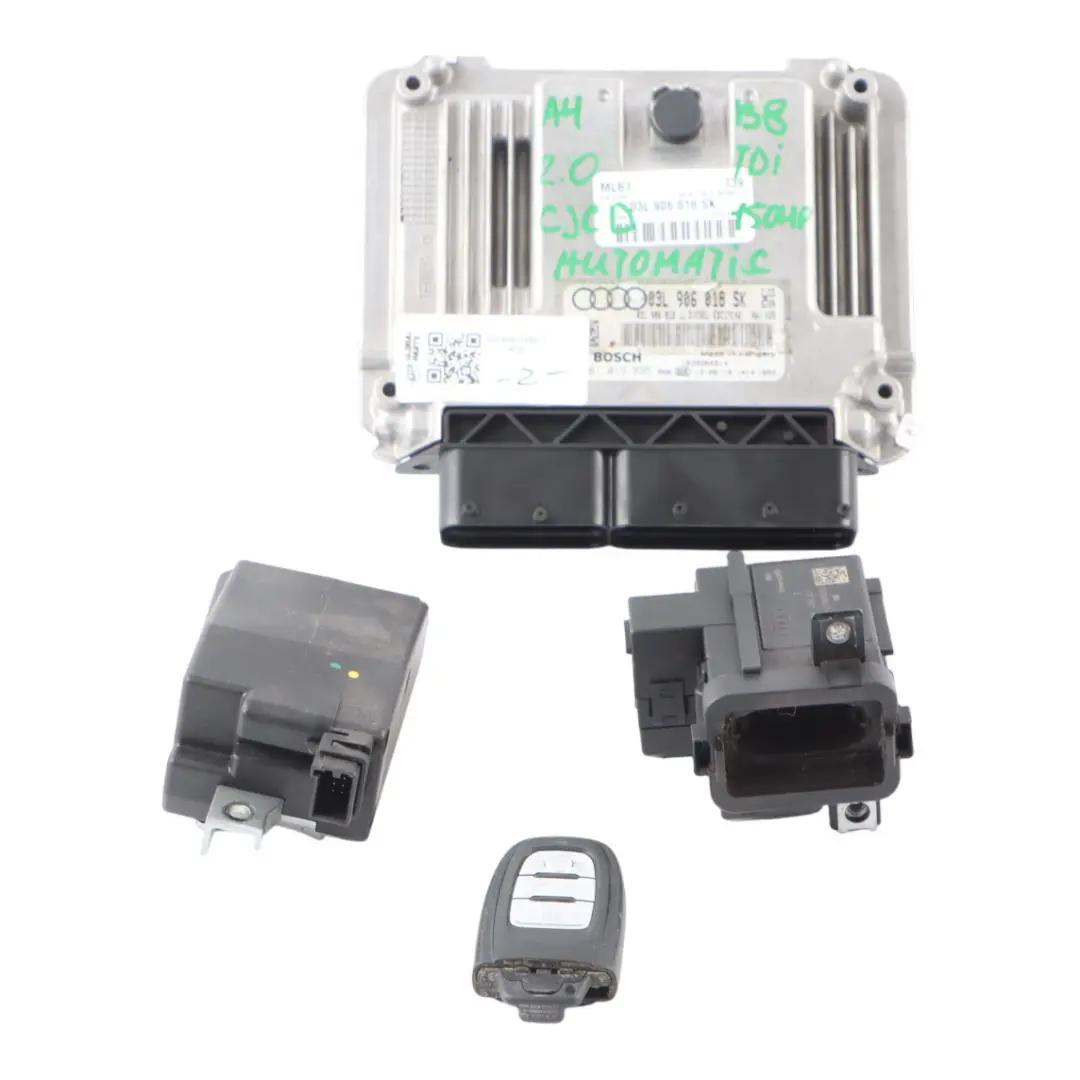 Audi A4 B8 2.0 TDI CJCD 150HP Engine ECU Kit Key Lock Automatic - SKU 03L906018SK-1 - Part number 03L906018SK