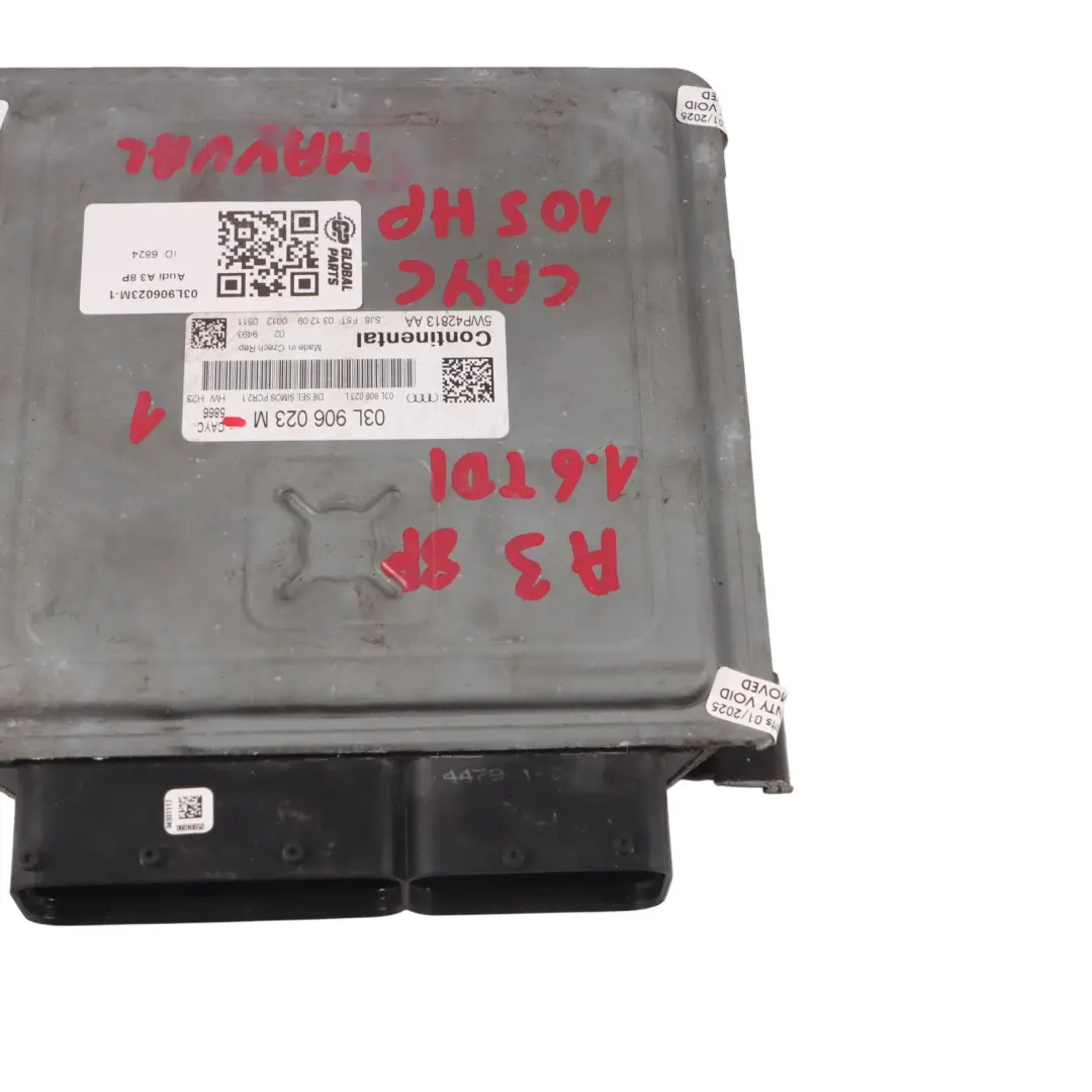 Audi A3 8P 1.6 TDI 105HP CAYC Diesel Engine ECU Kit 2 Keys Manual - SKU 03L906023M-1 - Part number 03L906023M