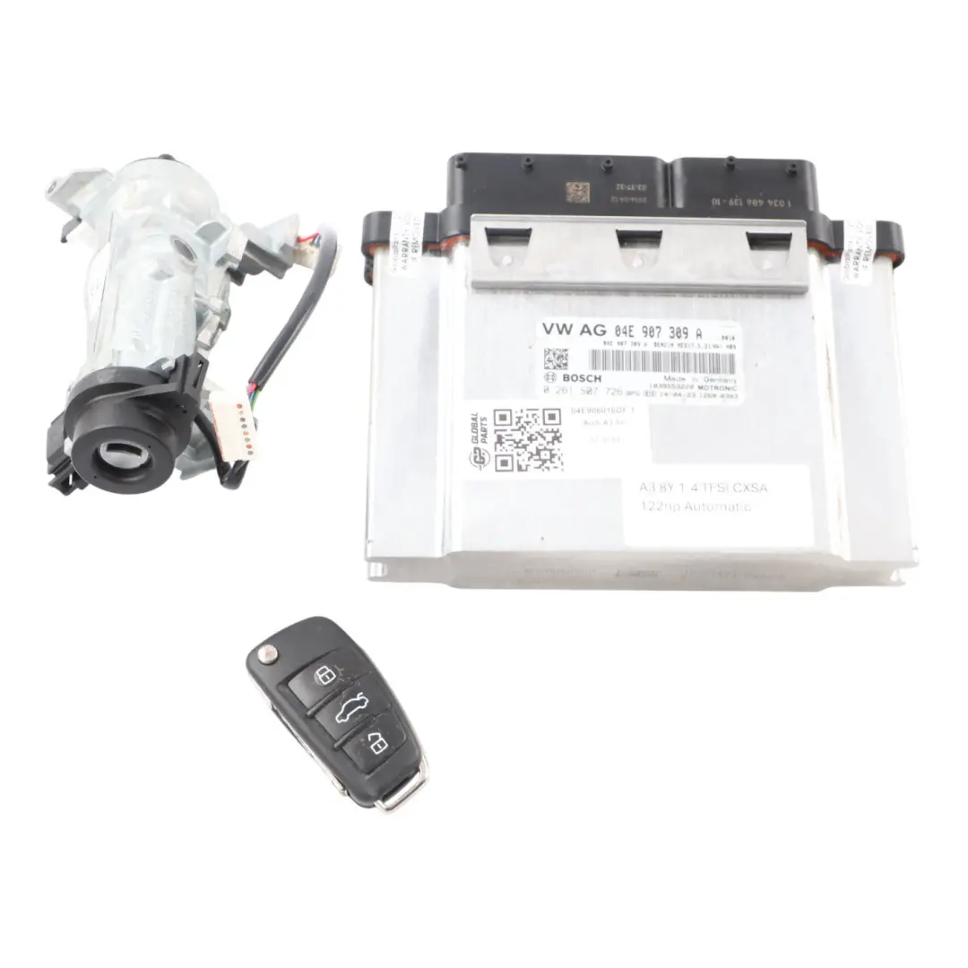 Audi A3 8V 1.4 TFSI CXSA 122HP Engine ECU Module Kit Key + Ignition - SKU 04E906016DF-1 - Part number 04E906016DF