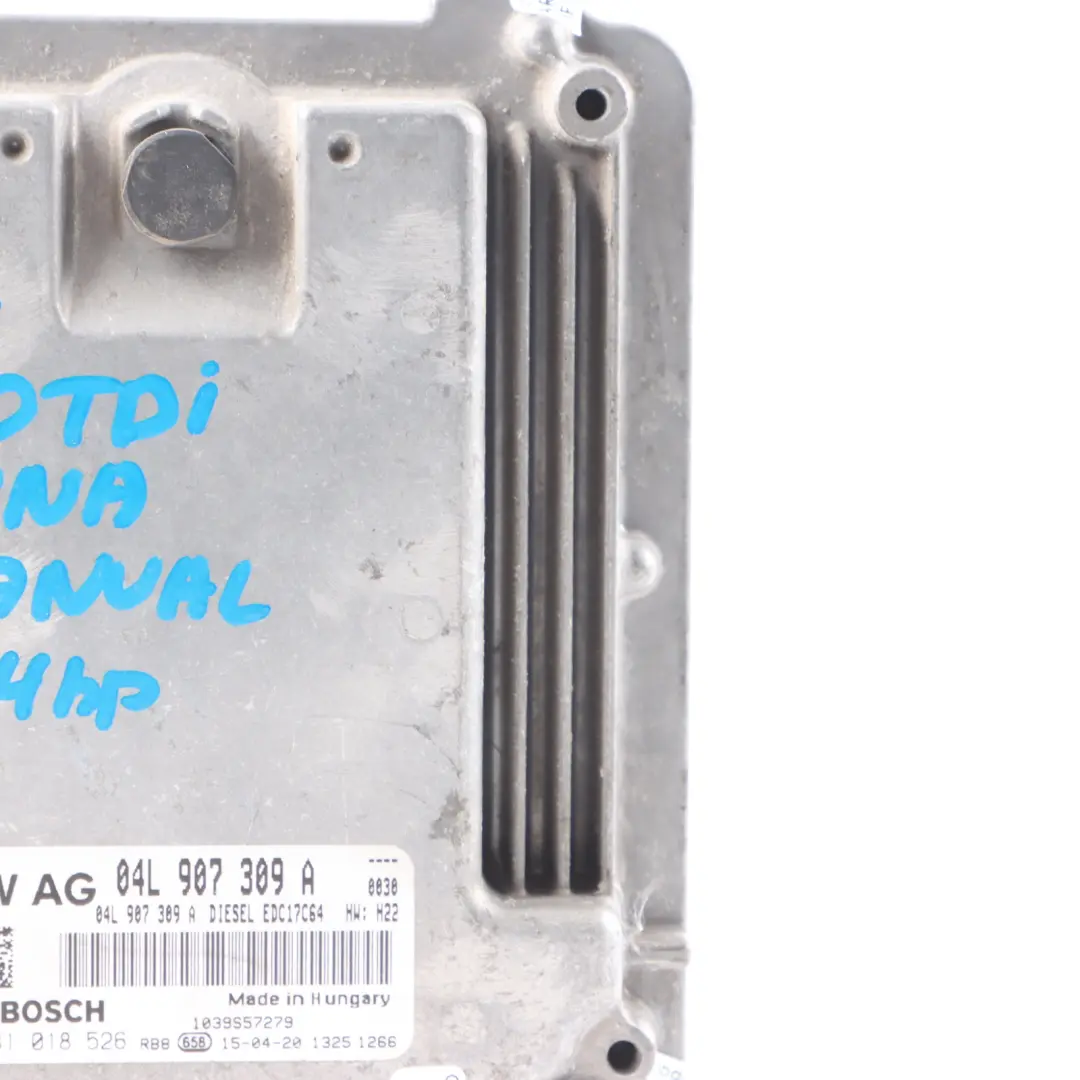 Audi TT Mk3 8S 2.0 TDI CUNA 184HP Engine Control Unit ECU Manual - SKU 04L907309A - Part number 04L907309A
