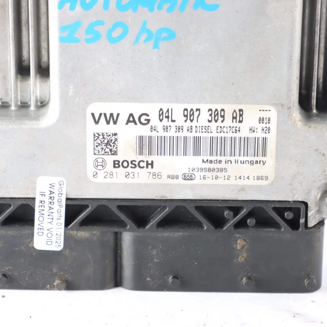 DFTA 150HP Quattro Engine ECU Kit Ignition + Key to Audi Q3 8U 2.0 TDI with Part number 04L907309AB Audi Q3 8U 2.0 TDI DFTA 150HP Quattro Engine ECU Kit Ignition + Key - SKU 04L907309AB-3 - Part number 04L907309AB