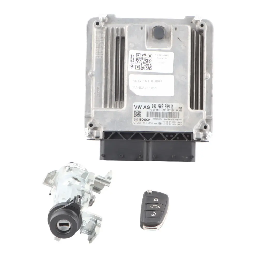 Audi A3 8V 1.6 TDI 110HP DBKA Engine ECU Kit Ignition + Key 04L907309R Manual