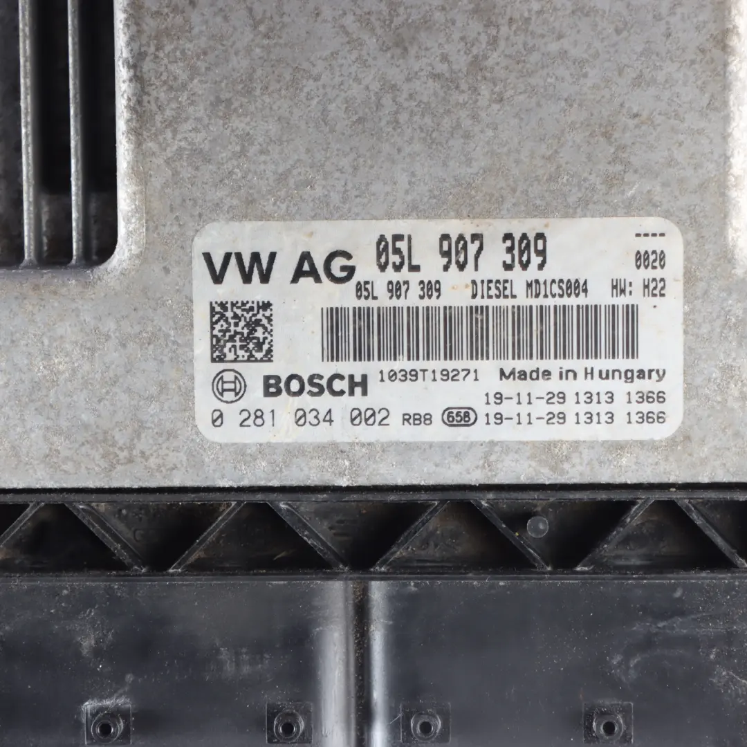 Audi A5 F5 2.0 TDI DEZE 163HP Motore ECU Kit BCM2 + Chiave - SKU 05L907309-1 - Numero di parte 05L907309