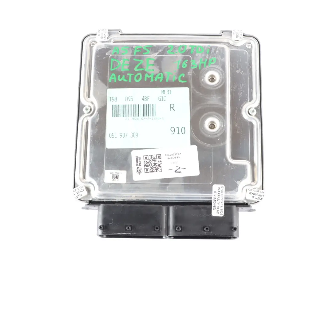 Audi A5 F5 Kit Calculateur Moteur BCM2 + Clé 2.0 TDI DEZE 163 Ch - SKU 05L907309-1 - Numéro de pièce 05L907309