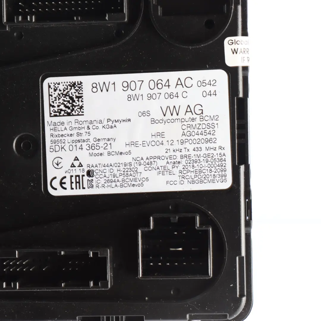 Audi A5 F5 2.0 TDI DEZE 163HP Engine ECU Kit BCM2 + Key Automatic - SKU 05L907309-1 - Part number 05L907309