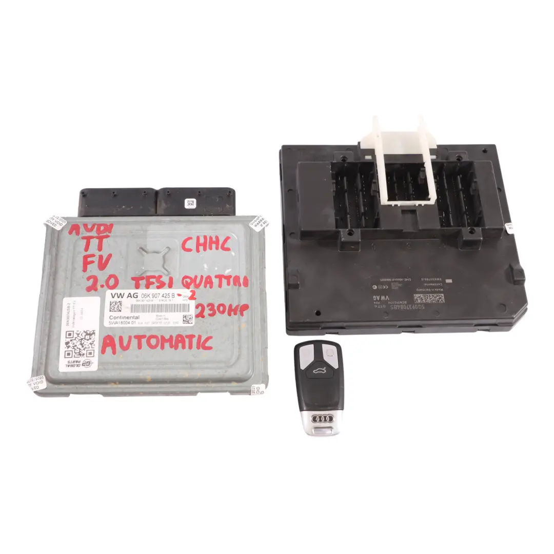  Kit ECU Moteur Audi TT FV 8S 2.0 TFSI CHHC 230HP Quattro Clé BCM - SKU 06K907425B-2 - Numéro de pièce 06K907425B