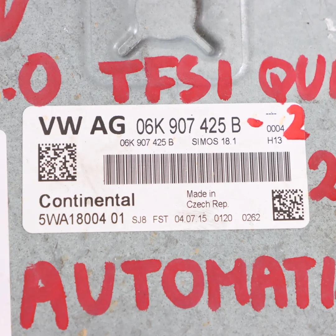  Kit ECU Moteur Audi TT FV 8S 2.0 TFSI CHHC 230HP Quattro Clé BCM - SKU 06K907425B-2 - Numéro de pièce 06K907425B