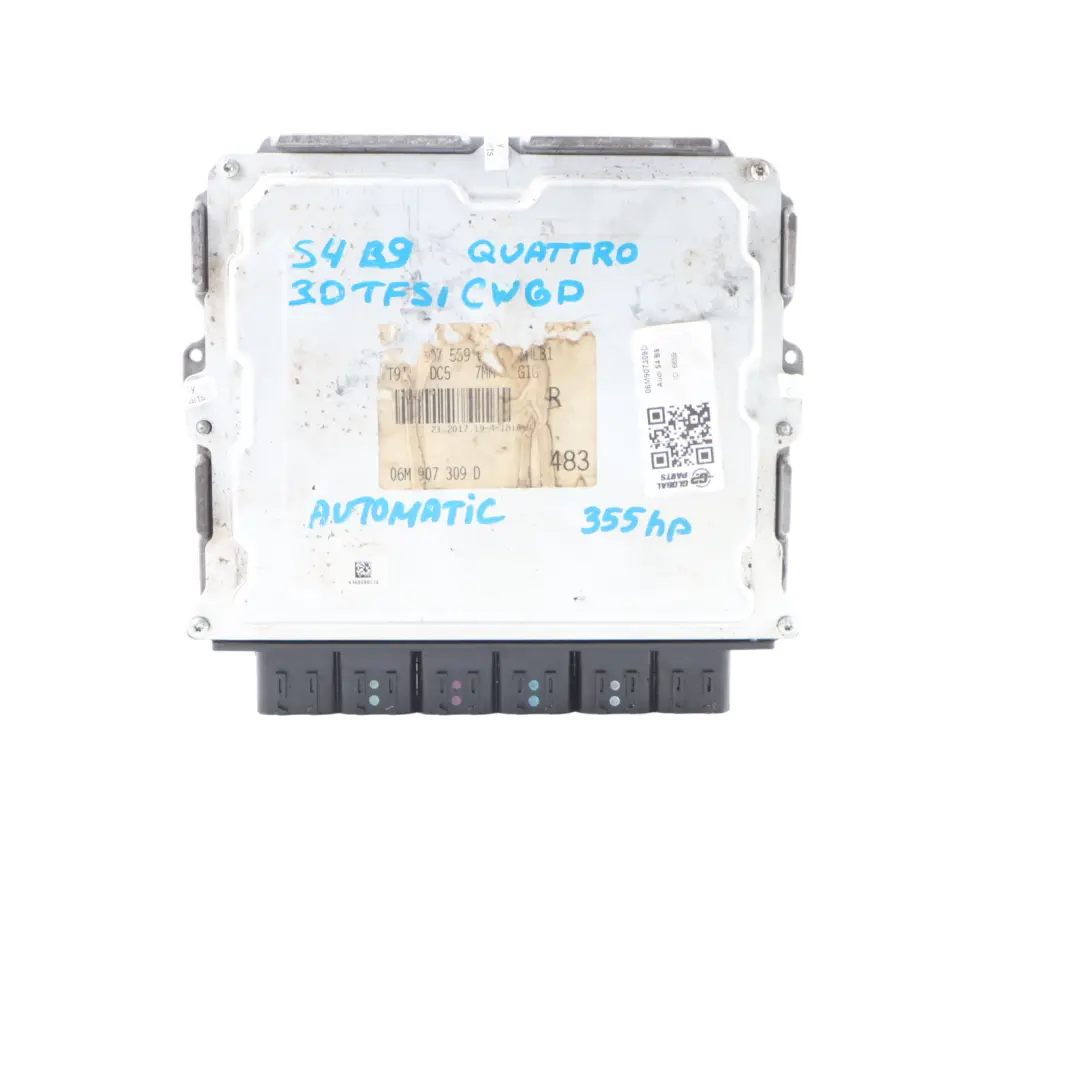 Audi A4 S4 B9 3.0 TFSI 355HP CWGD Quattro Engine Control Unit ECU - SKU 06M907309D - Part number 06M907309D