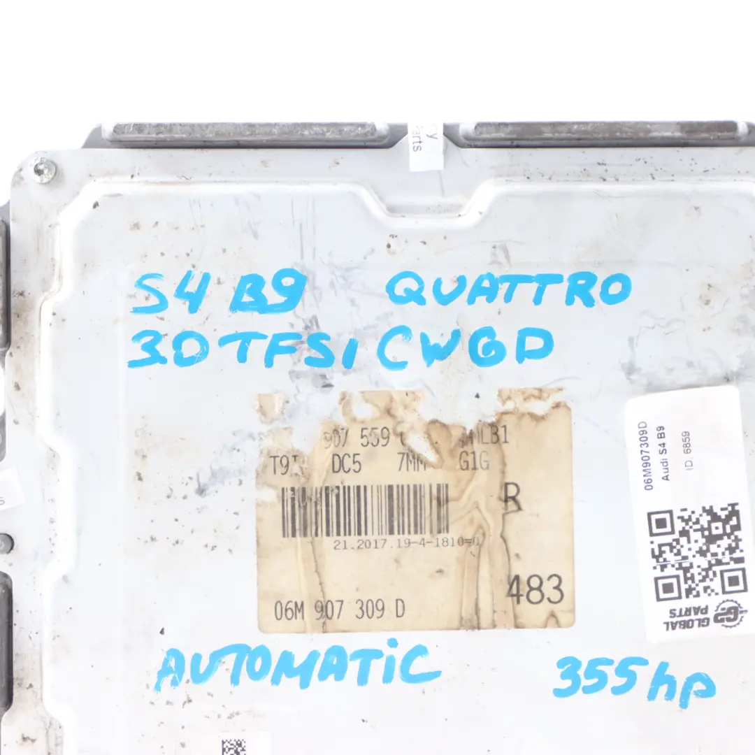 355HP CWGD Quattro Engine Control Unit ECU to Audi A4 S4 B9 3.0 TFSI with Part number 06M907309D Audi A4 S4 B9 3.0 TFSI 355HP CWGD Quattro Engine Control Unit ECU - SKU 06M907309D - Part number 06M907309D