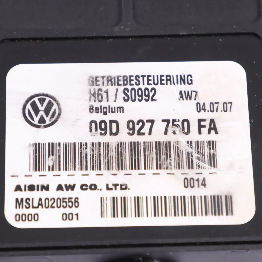 Volkswagen Touareg 7L Unité contrôle boîte vitesses automatique ECU - SKU 09D927750FA - Numéro de pièce 09D927750FA