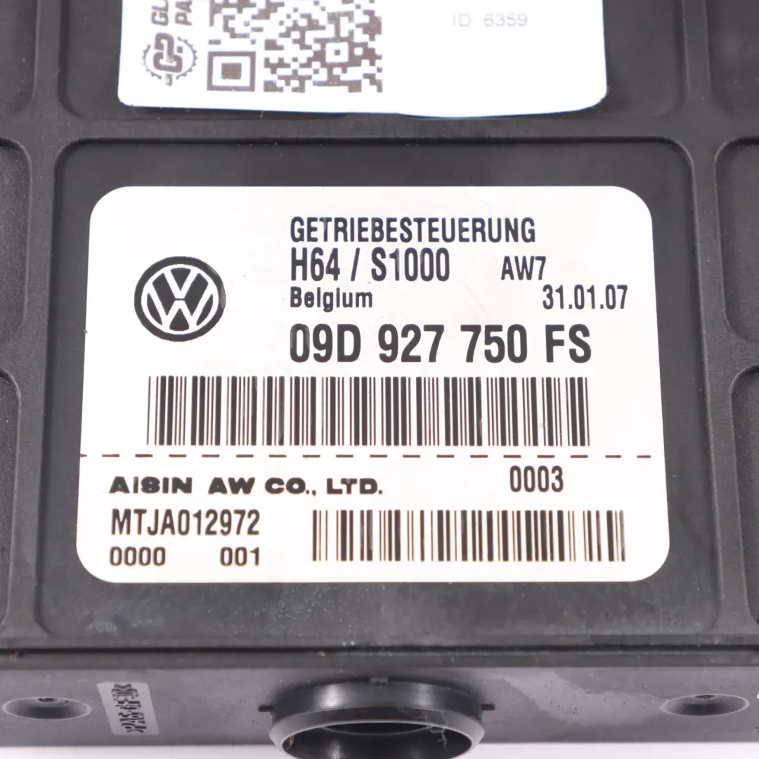 Automatik Getriebe Modul Steuergerät für Audi Q7 4L mit Teilenummer 09D927750FS Audi Q7 4L Automatik Getriebe Modul Steuergerät - SKU 09D927750FS - Teilenummer 09D927750FS