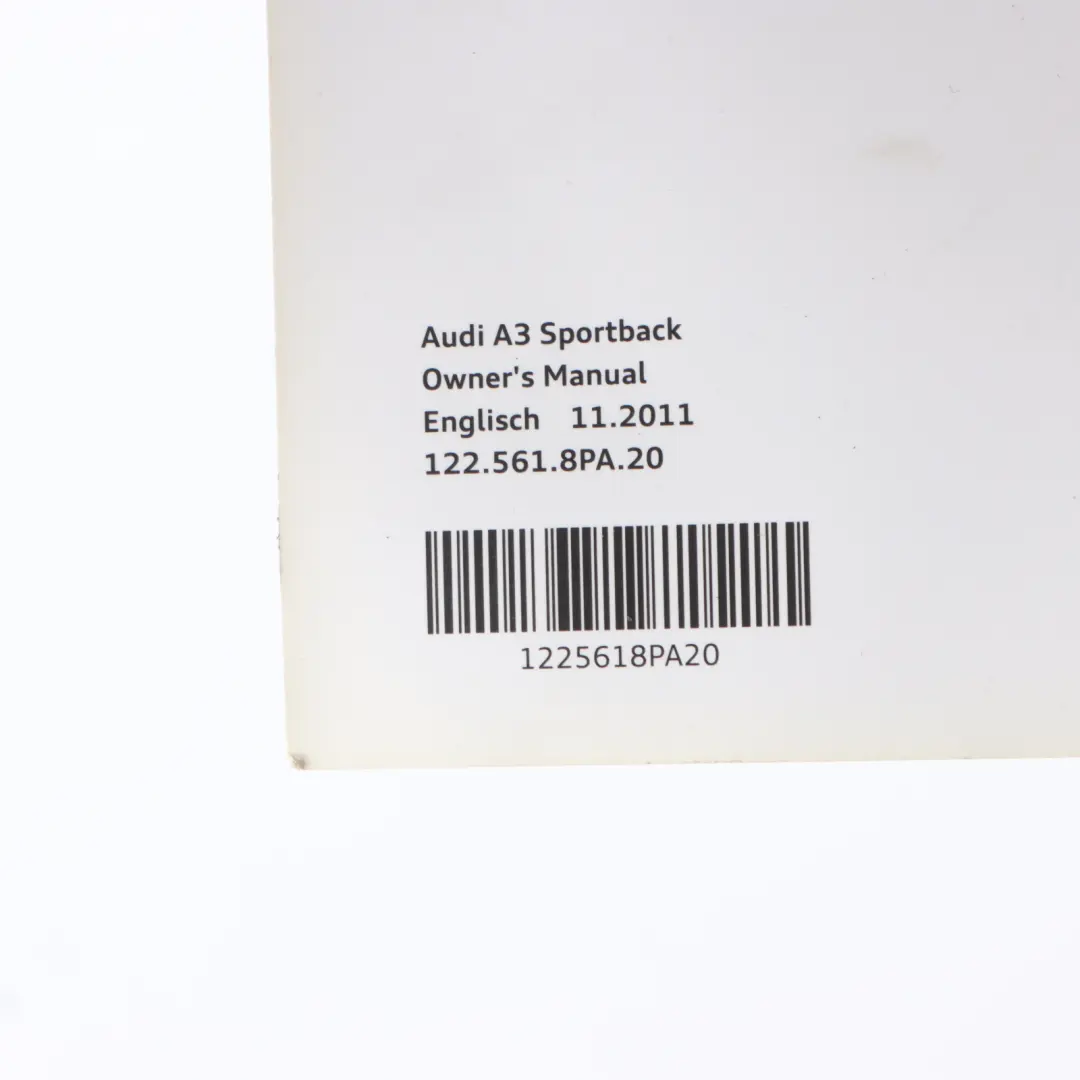 Audi A3 8P Owner's Handbook Manual Service Booklet Pouch Case Wallet Set - SKU 1125618PA20-1 - Part number 1125618PA20