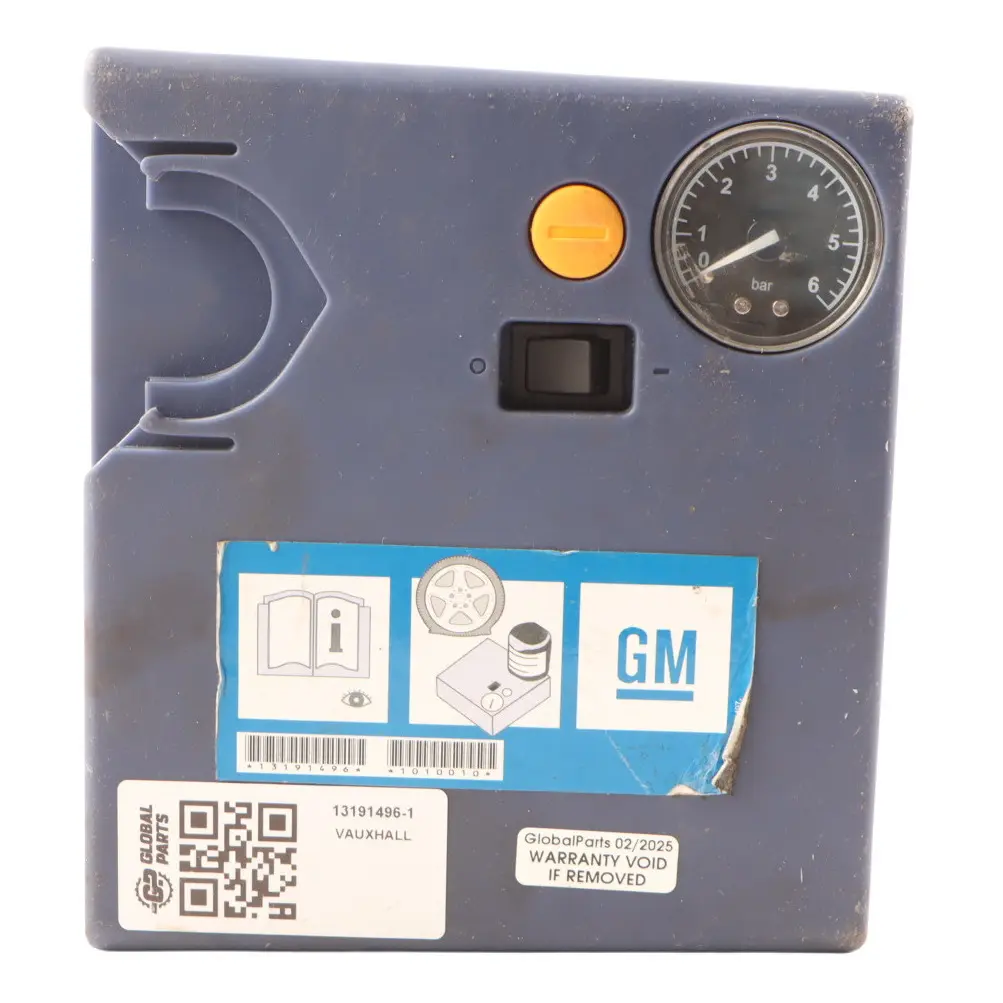 Tyre Inflation Air Pump Compressor to Vauxhall with Part number 13191496 Vauxhall Tyre Inflation Air Pump Compressor - SKU 13191496-1 - Part number 13191496