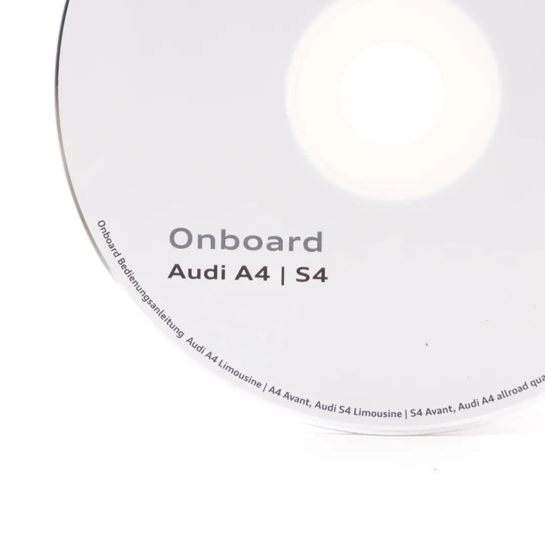 Owner's Handbook CD Disk Manual to Audi A4 B8 with Part number 1415658K088 Audi A4 B8 Owner's Handbook CD Disk Manual - SKU 1415658K088 - Part number 1415658K088
