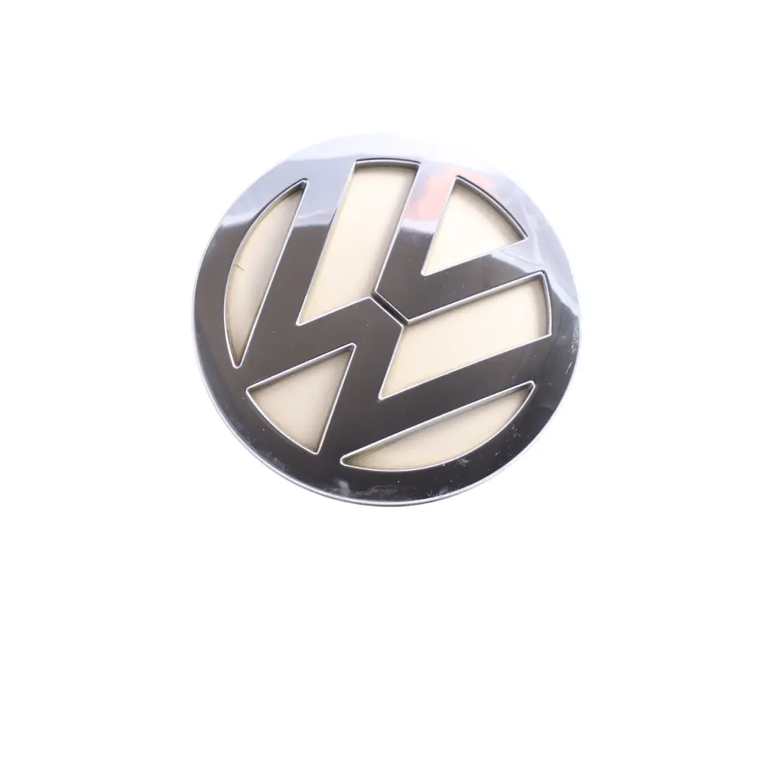 VW Volkswagen Logo Rear Genuine Emblem Harvest Moon Beige - B1M - SKU 1C0853630M-HMB - Part number 1C0853630M