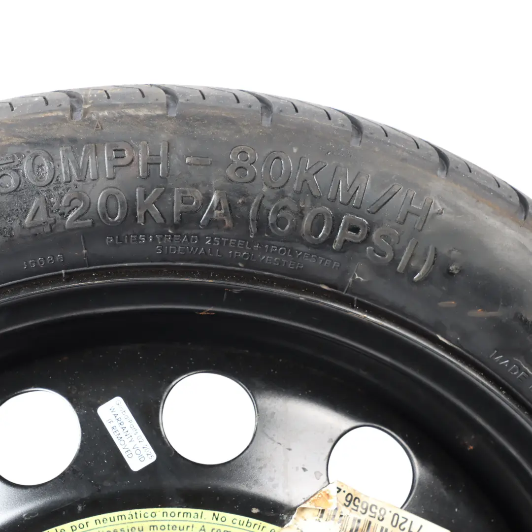 Saver Spare Wheel R16 4J Hankook 125/70 to Audi Volkswagen Space with Part number 1K0501027S Audi Volkswagen Space Saver Spare Wheel R16 4J Hankook 125/70 - SKU 1K0501027S - Part number 1K0501027S