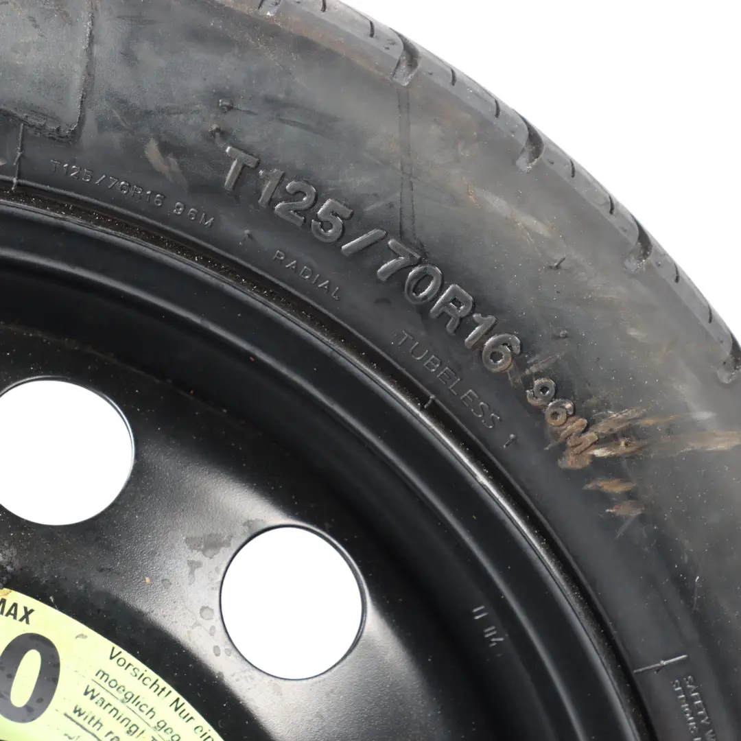 Audi Volkswagen Space Saver Spare Wheel R16 4J Hankook 125/70 - SKU 1K0501027S - Part number 1K0501027S