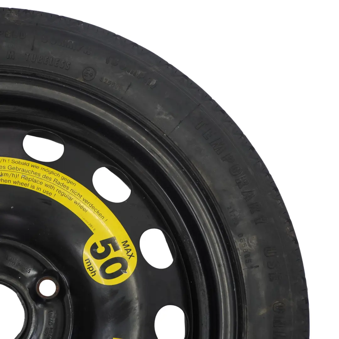 Spare Wheel Audi A3 8P VW Golf V Compact Wheel Steel R16 3,5J 125/70 to with Part number 1K0601027F Spare Wheel Audi A3 8P VW Golf V Compact Wheel Steel R16 3,5J 125/70 - SKU 1K0601027F-1 - Part number 1K0601027F